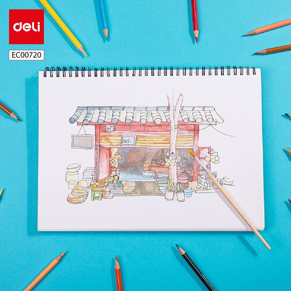 EC00720_14 ديلي أقلام تلوين خشب مائي طويل - 24 لون - EC00720